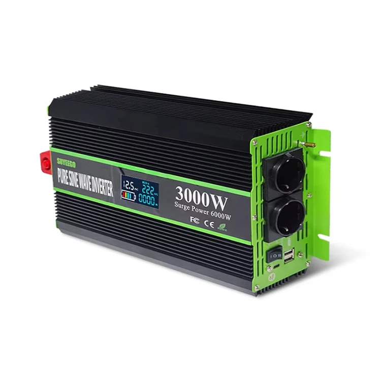 

Top Quality 3000w High Frequency Power Inverter DC 24v to AC 220v EU Socket Pure Sine Wave Inverter for Home Appliance