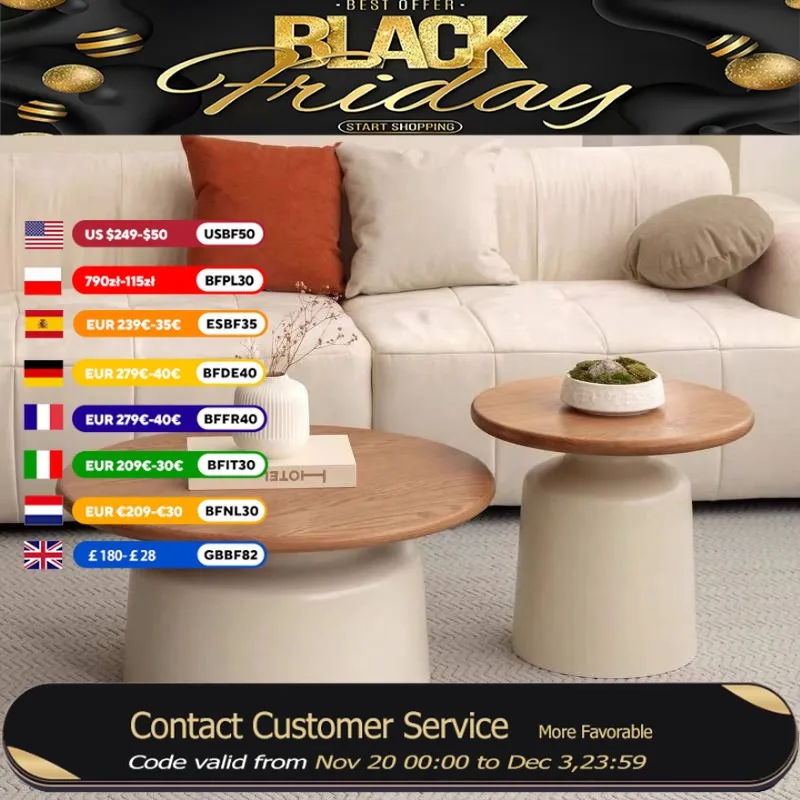 

High Quality Round Coffee Tables Decoration Wodden Space Saving Floor Coffee Tables Salon Designer Mesa De Centro Furniture Home