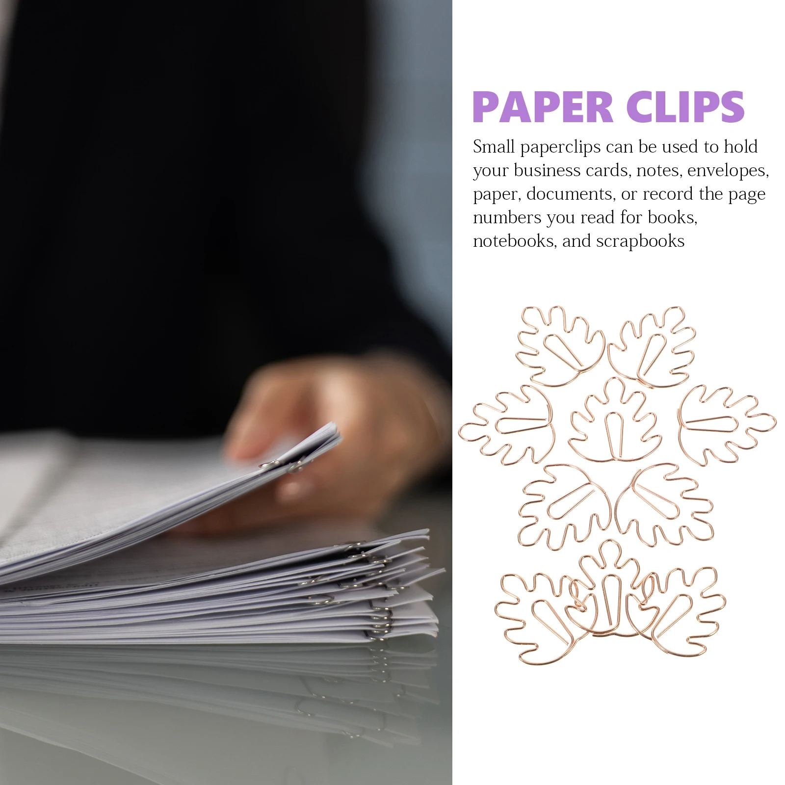 

20pcs Creative Shaped Paper Clips Iron Metal Small Paperclips For Office School Document File Holder Decorative Clasp Stationery