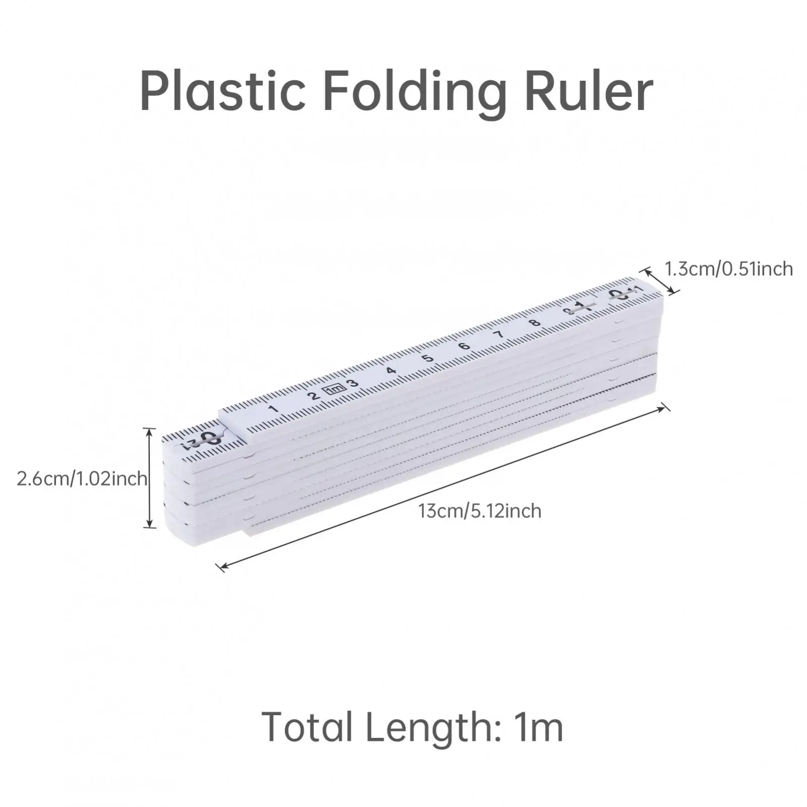 1m/2m Double Sided Metric Scale Ruler Foldable Plastic Ruler Measuring Tool for Teaching / Drawing / Carpenters/Drafting /Crafts