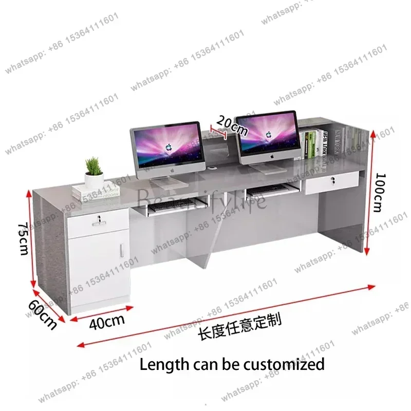 Beauty Office Reception Desks Purpito Display Nordic Luxury Reception Desks Decor Beauty Recepción Negocio Commercial Furniture