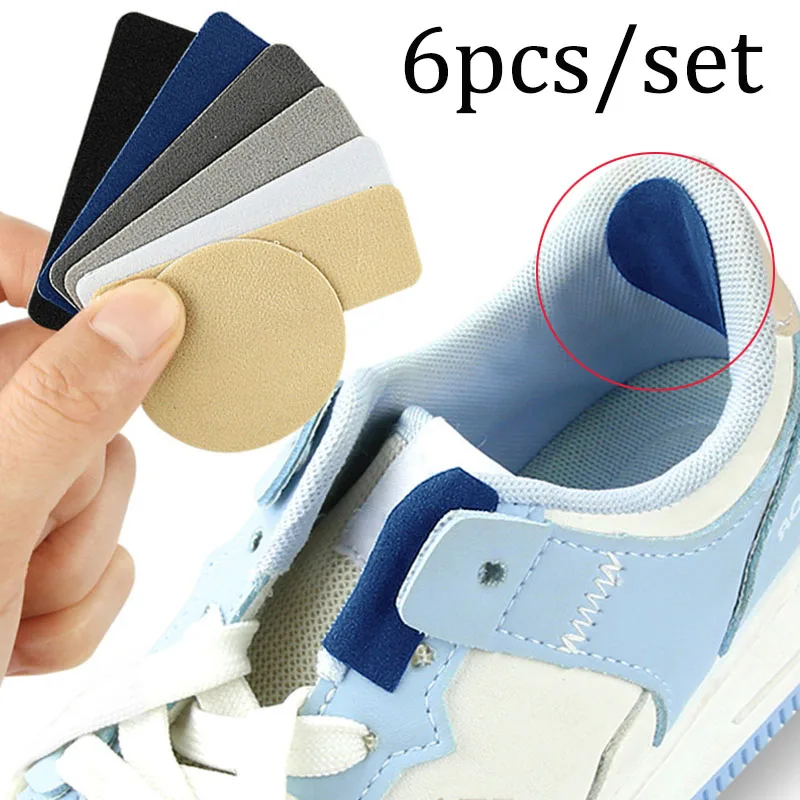 6PCS Replacement Self-Adhesive Shoe Repair Patch Universal Durable Heel Hole Pads Microfiber Leather Sneaker Repair Pads