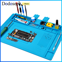 Dodosee 500℃ Heat-Resistant Work Pad Anti-static Soldering Silicone Mat For Hot Air Gun Welding Station Repair Desk Platform