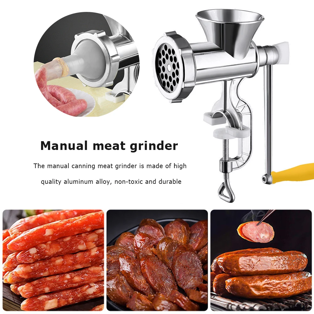 

Multifunction for Meat Vegetables Beans Manual Meat Grinder Hand Cranked Meat Mincer With Tabletop Clamp Sausage Maker