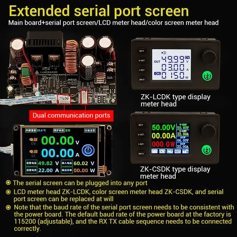 65V 22A 1430W CC CV Step-Down Module Bluetooth Buck Converter LCD Display Adjustable Regulated Stabilized Voltage Power Supply