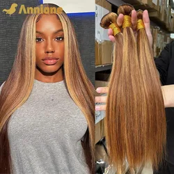 12A Highlight Straight Bundles Human Hair Bundles P4/27 Colored Ombre Honey Blonde Bundles Brazilian Hair Extensions Form Women