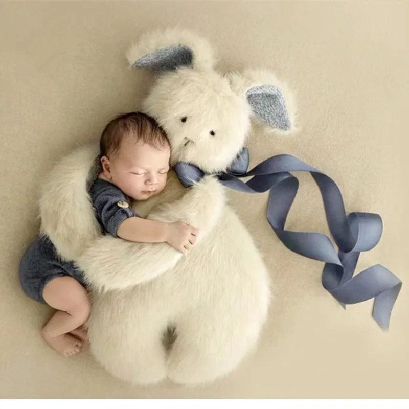 Newborn Photography Clothing Baby Photo Props Accessories Rabbit Plush Toy Decor Studio Infant Shoot Clothes Outfits