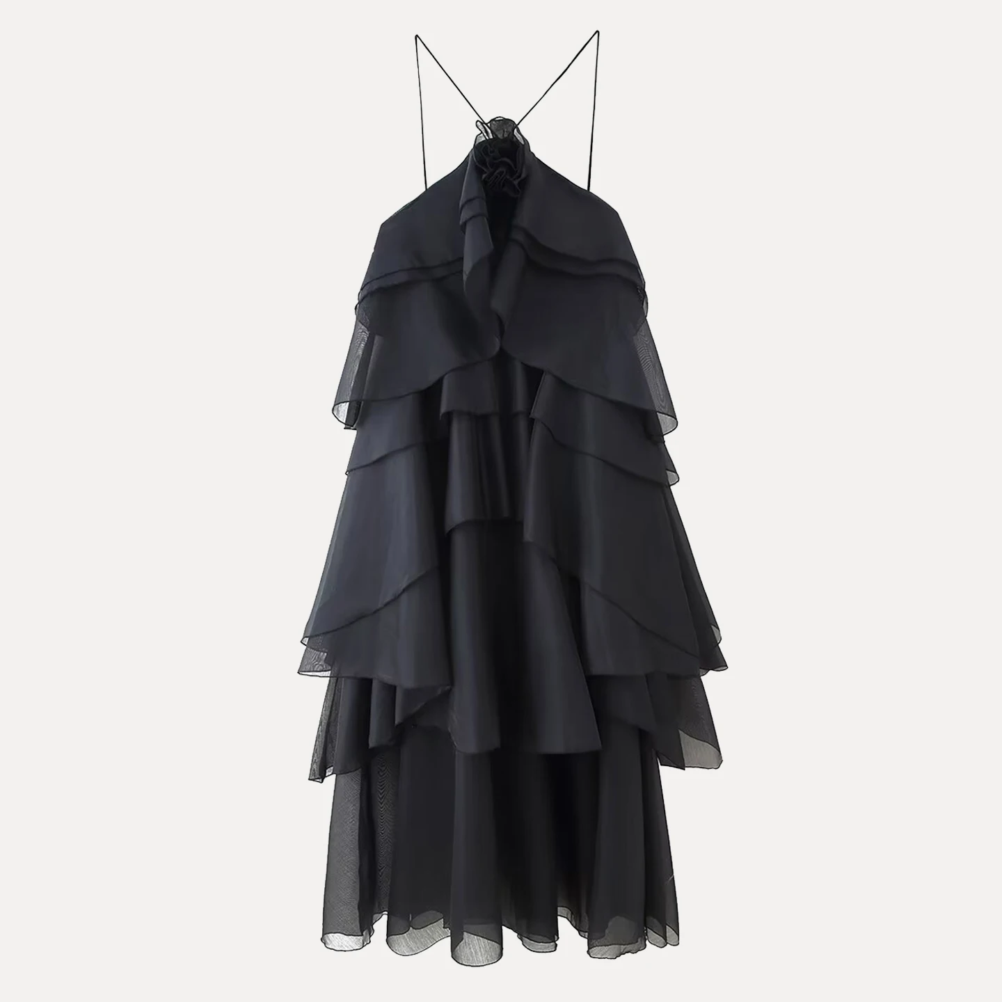 Primavera 2025 Faionable Feminino Dr Floral 3D Embelezado Decoração em camadas Rua Sle Casual Desgaste diário Poliéster