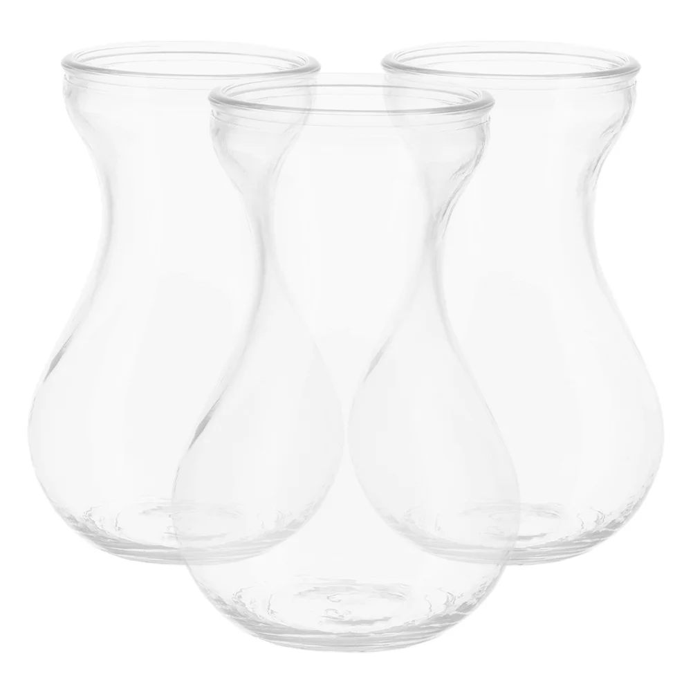 

3Pcs Clear Glass Flower Vase Creative Minimalist Pot for Hydroponic Plants Elegant Home Decor Wedding Table Centerpiece