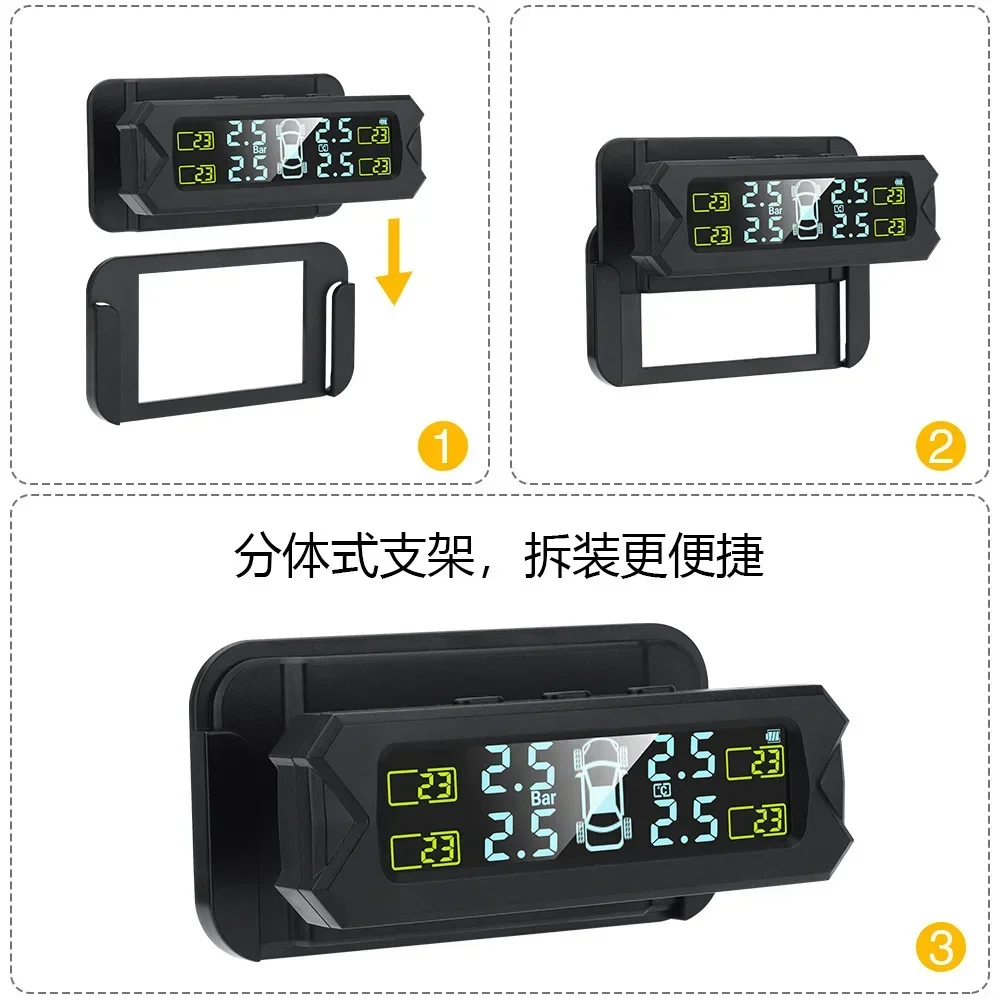 TY22 private mold external tire pressure monitoring system TPMS solar patch tire pressure detector on windshield