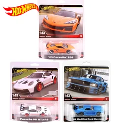 Original Hot Wheels Premium Car Toys for Boys 1/43 Diecast 69 Modified Ford Mustang Porsche 911 GT3 RS Corvette Z06 Vehicle Gift