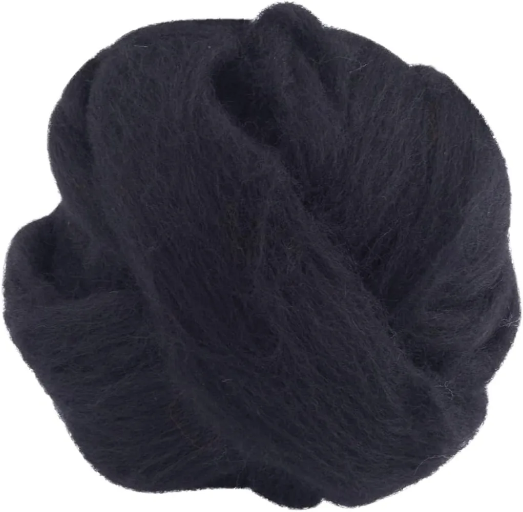 

100g Dyed Merino Wool Top Roving Black Needle Felting Wool Felting Yarn Fibre Felt Blend Dreads for Felting Spinning Knitting