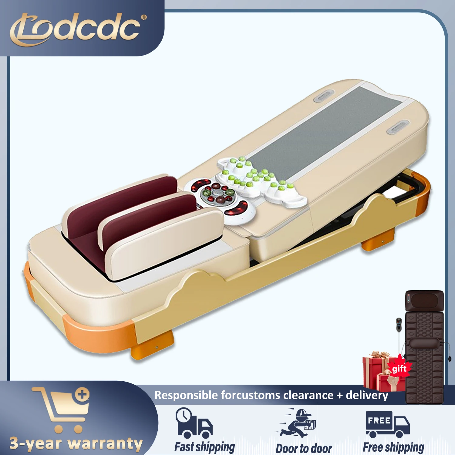 

Deluxe Jade Therapy Massage Bed Table lifting whole body spine cervical spine correction Stone electric jade roller massage bed