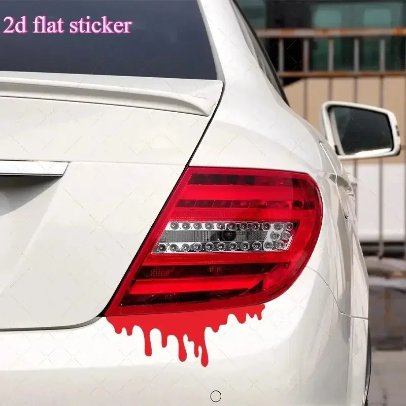 2Pcs 2D Flat Red Blood Drop Halloween Vinyl Stickers, Waterproof Decals for Motorcycle Helmet Car Bumper Halloween DIY Decor