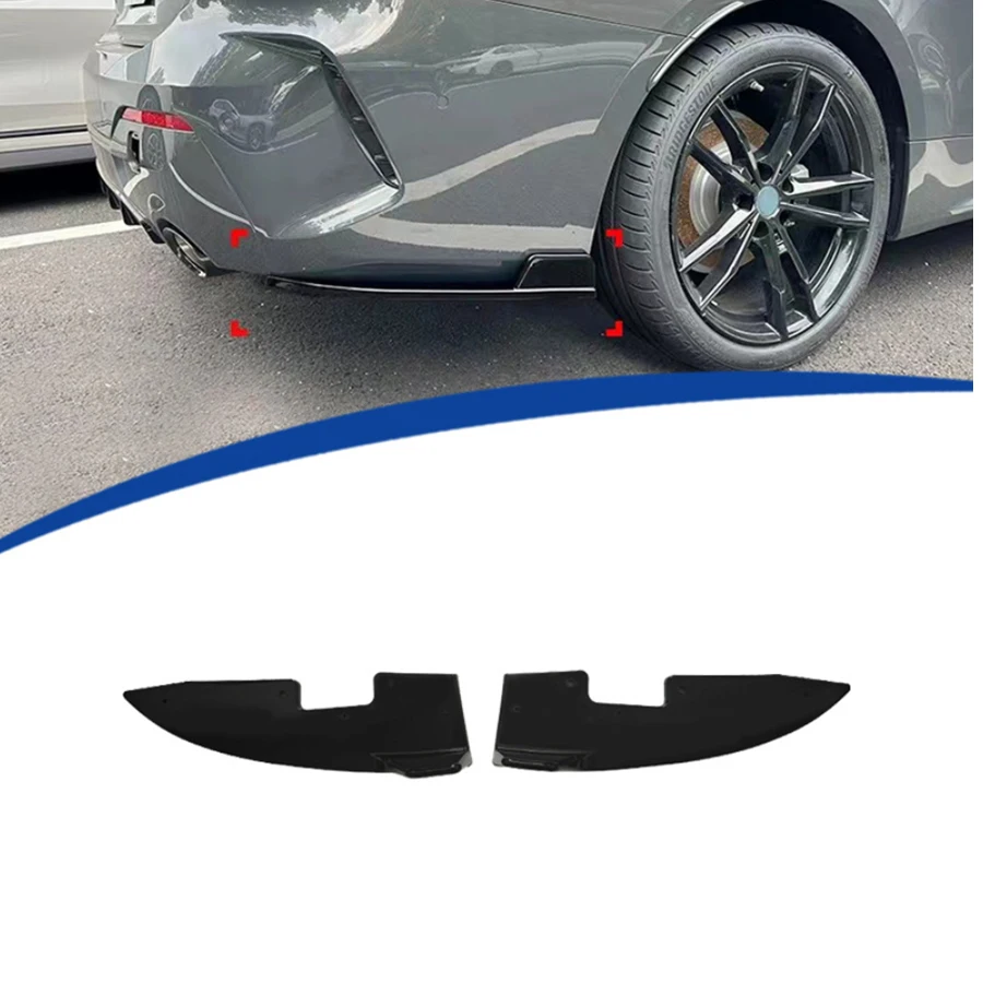 

For BMW 4 Series G22 G23 Bright Black wrap angle Car Rear Bumper Splitter Corner Trim glossy black Cover Rear Chin