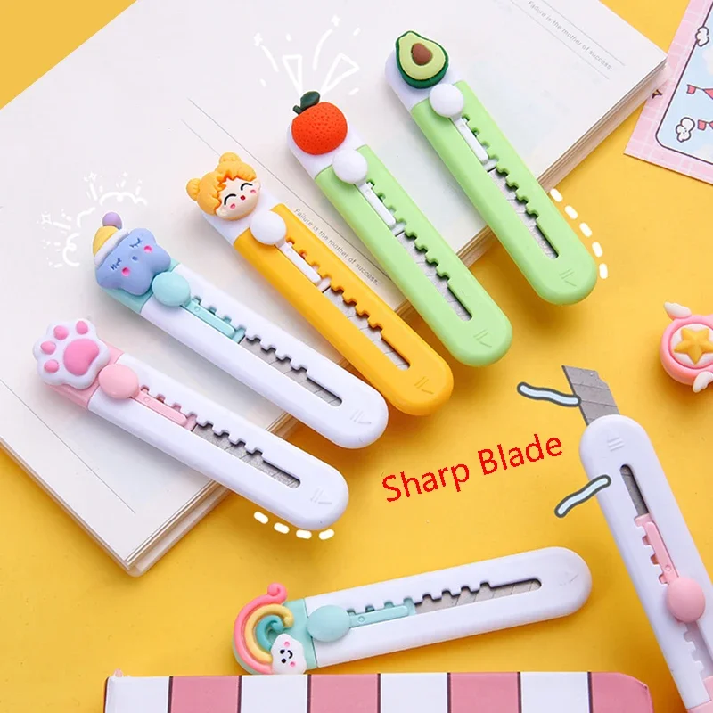 3/5Pcs Cute Cartoon Cat Claw Clouds Portable Paper Mini Cutter Utility Knives Stationery for School Office Home