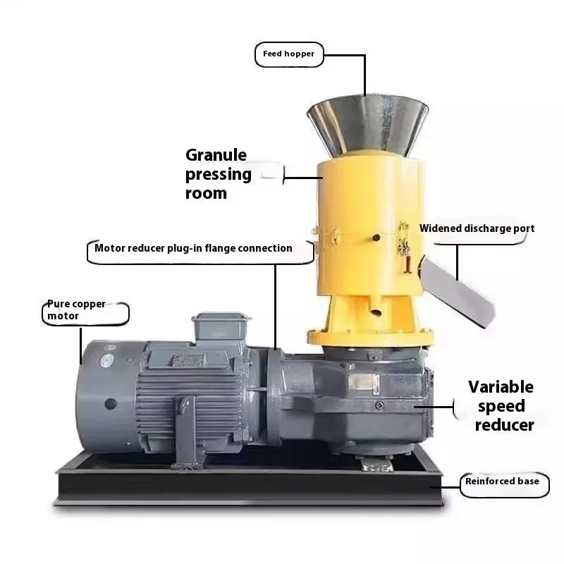 Máquina de pellets de madera de línea de producción de pellets de alimentación de biomasa Pelet de cubos de alfalfa