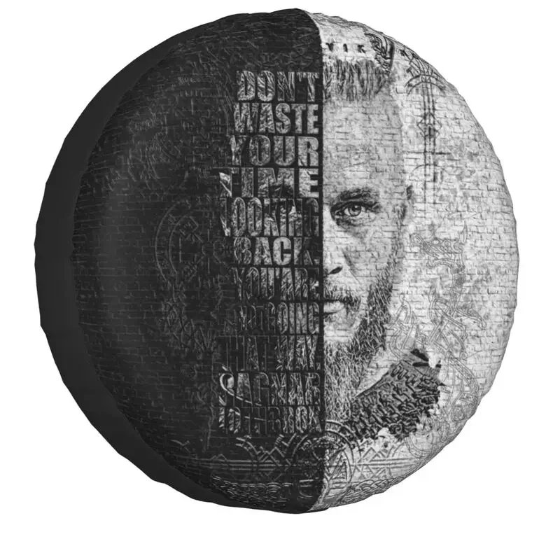 

Vikings Ragnar Lothbrok Spare Tire Cover For Mitsubishi Pajero Valhalla SUV RV 4x4 Car Wheel Protectors 14" 15" 16" 17" Inch