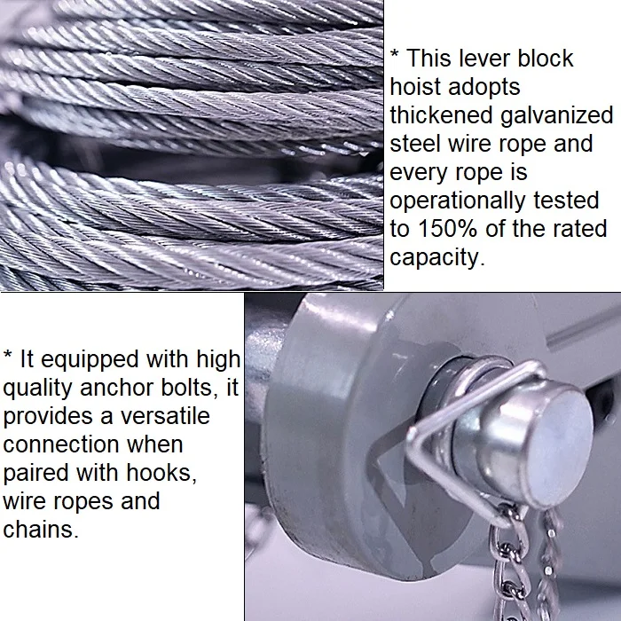 New Updating Wire Rope Sling Hoist Pulley Block Easy Operation Wire Rope Manual Lifting Hoist