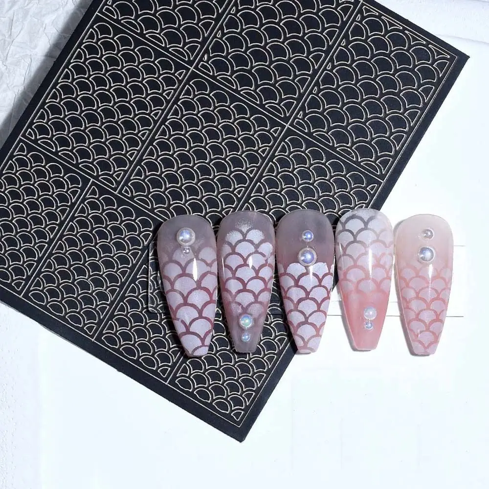 Nail Art Decorations Hollow Spray Nail Stickers Manicure Accessories Hollow Grid Pattern Template Nail Decals Leopard