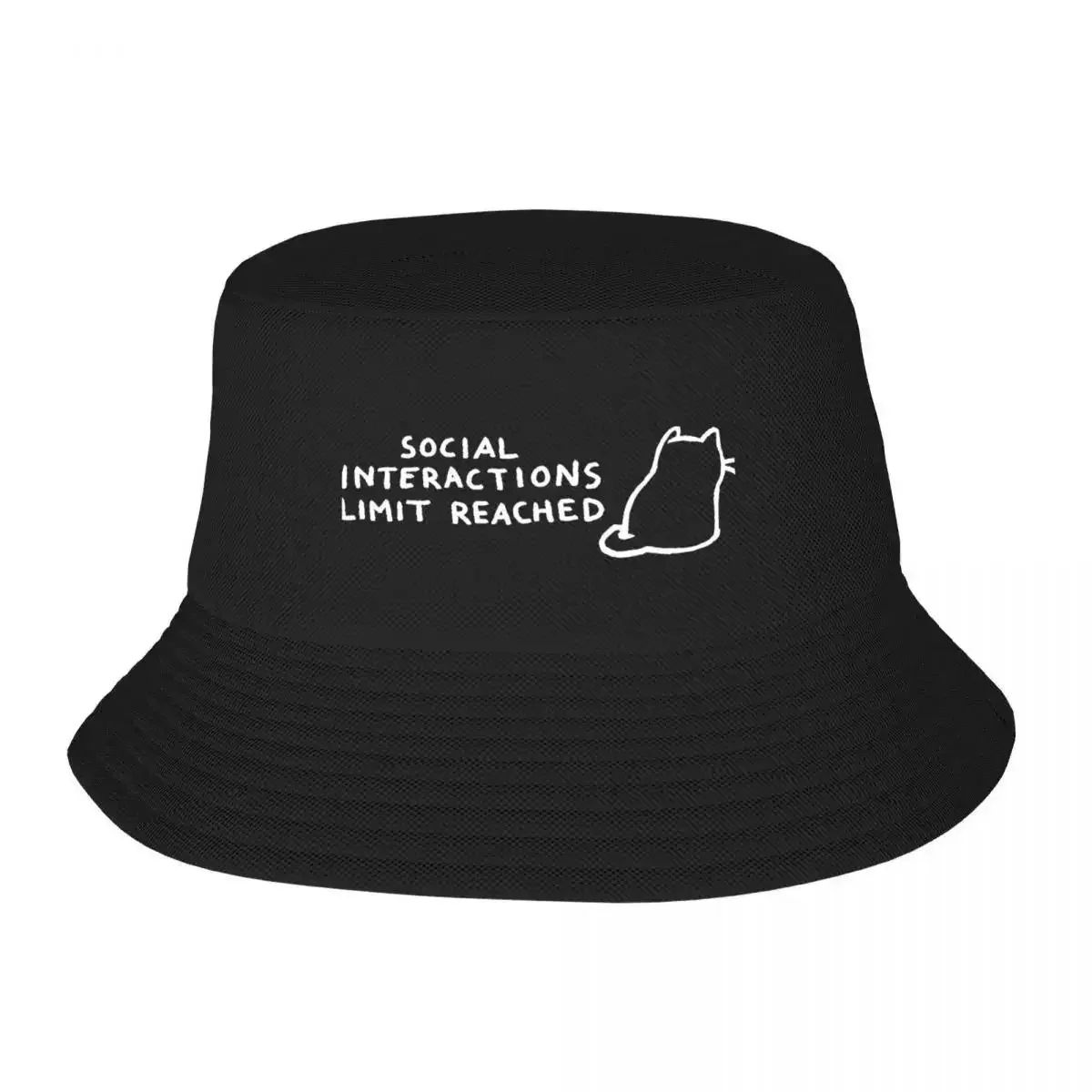 Social Interactions Limit Reached Bucket Hat Big Size Hat Luxury Hat Hats For Women Men's