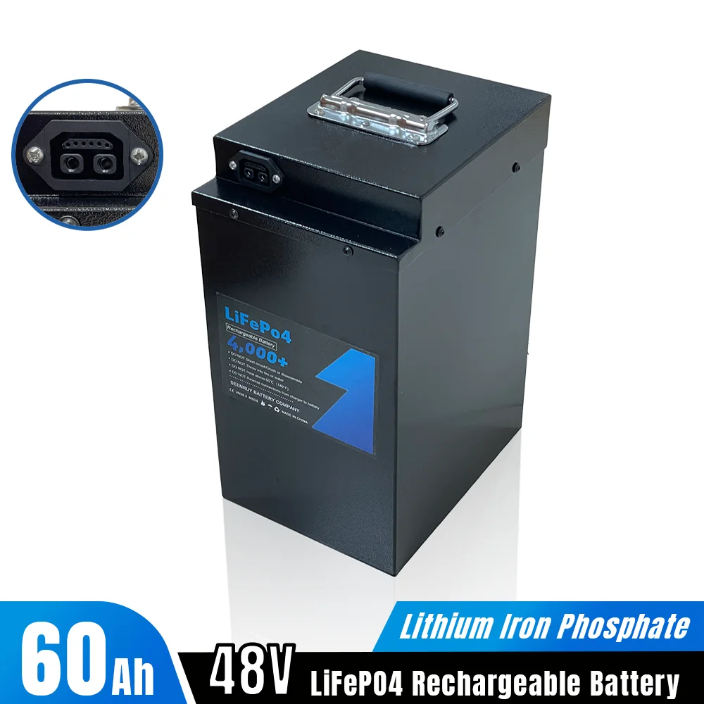 

48V 60Ah Lifepo4 Battery Pack Built-in Bluetooth BMS for 1kw 2kw 2500w for Golf Cart Ebike Scooter Bicycle Snowbike with Charger