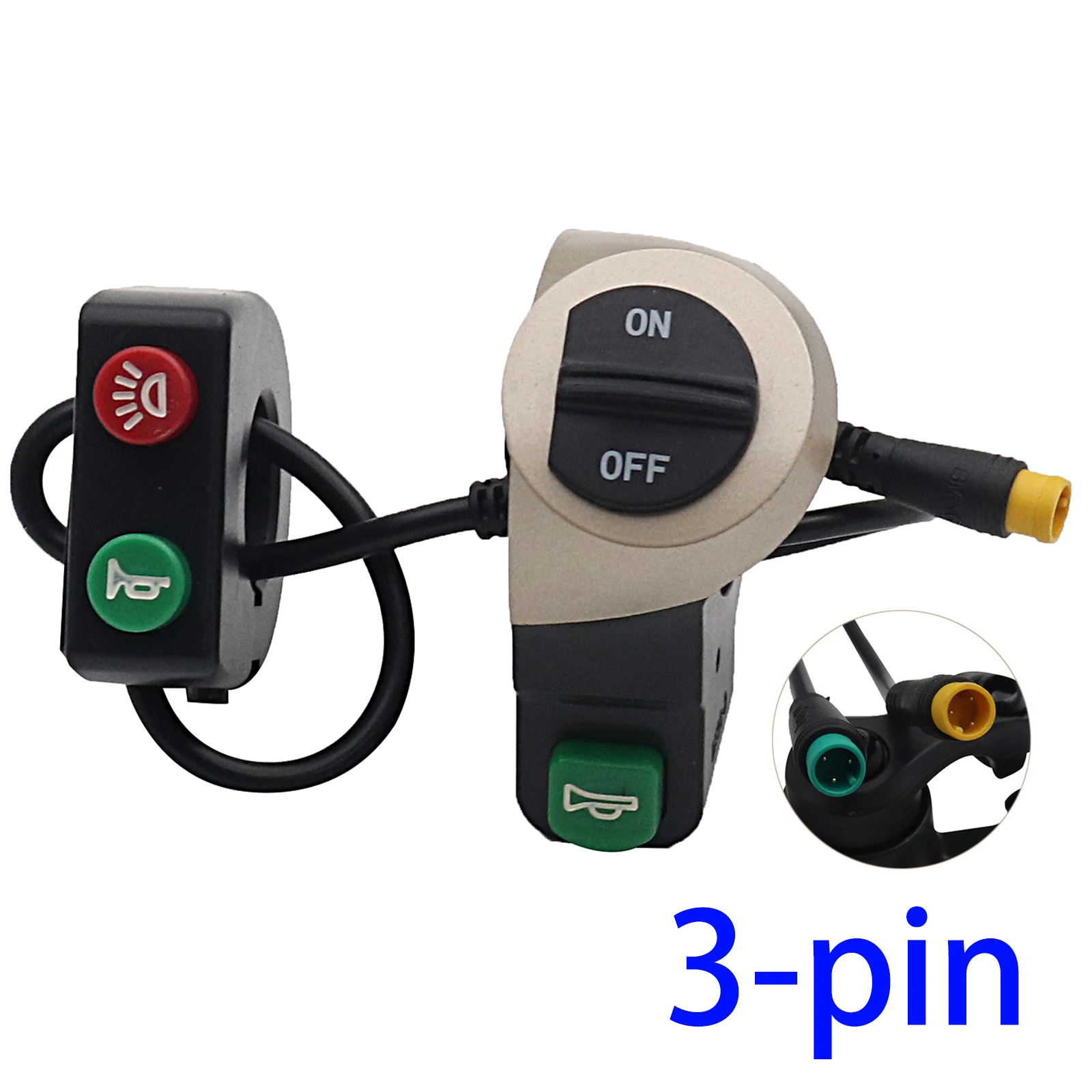 Electric Bicycle Accessories Electric Bicycle Switch 3-Pin Light Horn Switch Handlebar 22mm Modified Headlamp Button