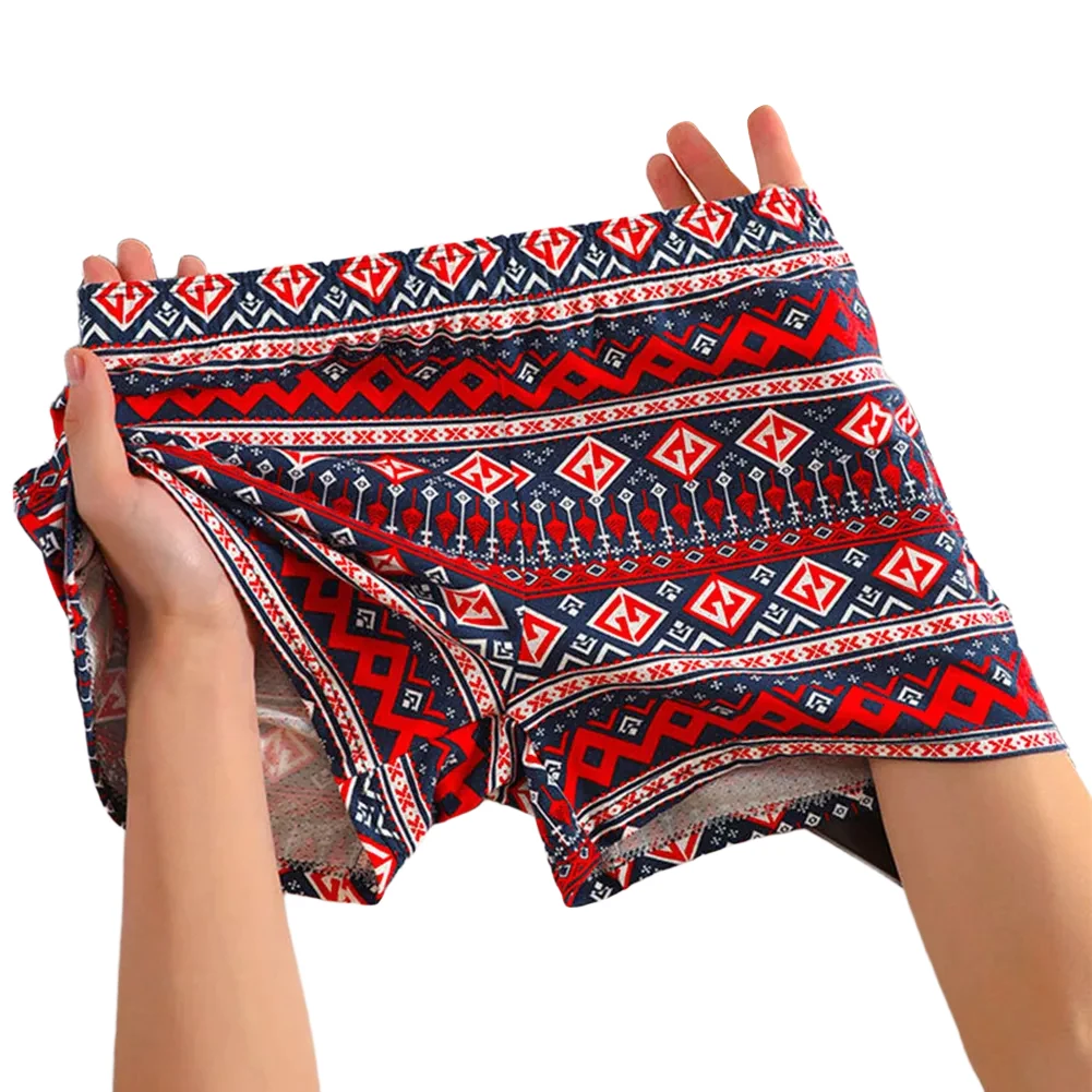 Casual Home Wear Ethnic Printed Trunks Classic Trunks Comfortable Home Wear Boxers 10 Spandex Material Applicable Gender Male