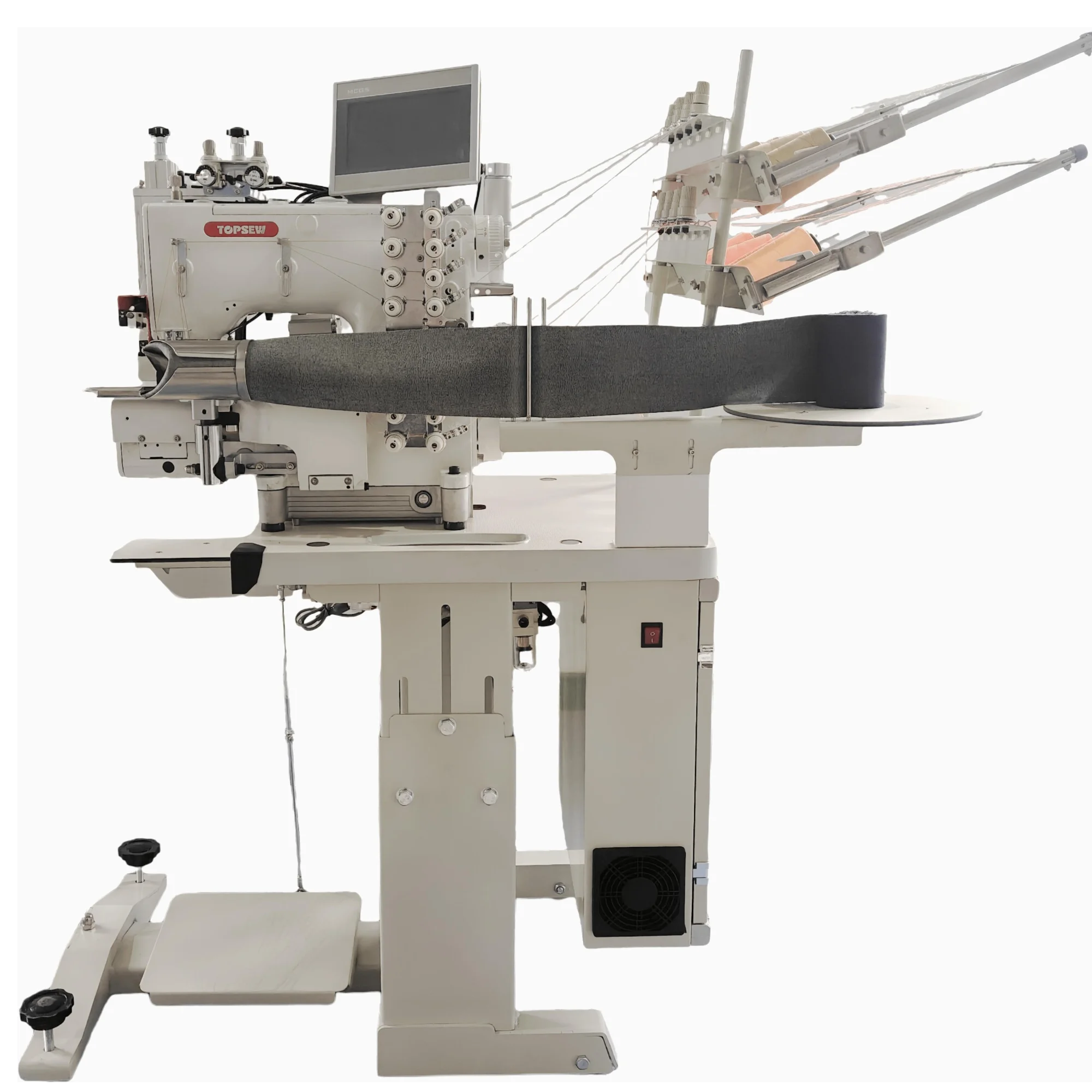 ATV&UTVNeedle Feed Heavy Duty Waist Banding Sewing Machine TS1104UTC Auto Curve Stitch 10cm Presser Foot for Industrial Garment