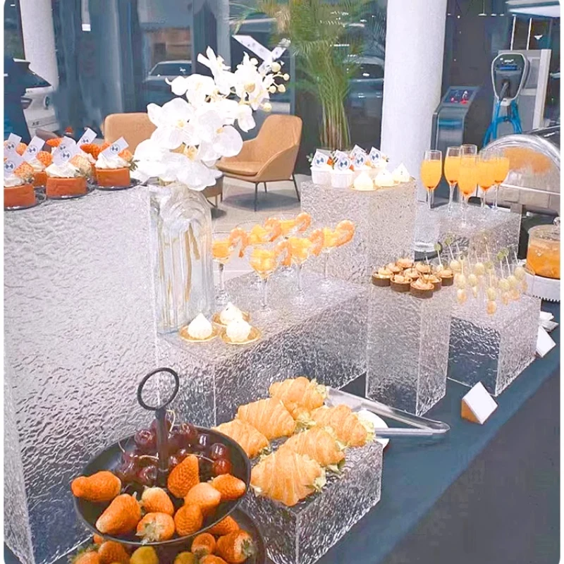 

9pcs Grand Event Flower Cake Food Candy Cookies Display Holder Wedding Dessert Table Pillar Plinth Stand Buffet Decor Plates