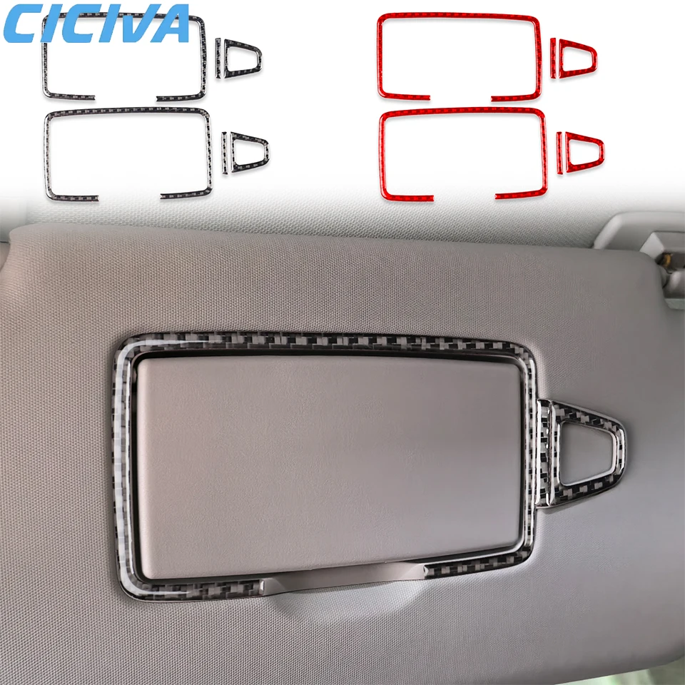 For Mercedes-Benz GLE W167 2019-2024 Makeup mirror frame Decorative Trim Soft Carbon Fiber Car Internal Accessories