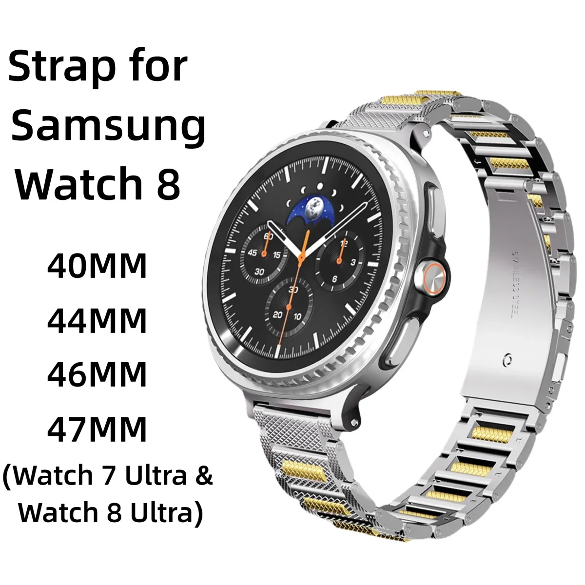 

Metal Strap for Samsung Galaxy Watch 8 40mm 44mm Classic 46mm Ultra 2 47mm,Stainless Band for Samsung Galaxy Watch Accessory