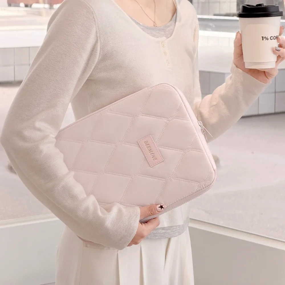 Fashion 11 Inch Laptop Sleeve Puffy Shockproof Tablet Carrying Case Splash-proof Quilted Tablet Pouch for Office School