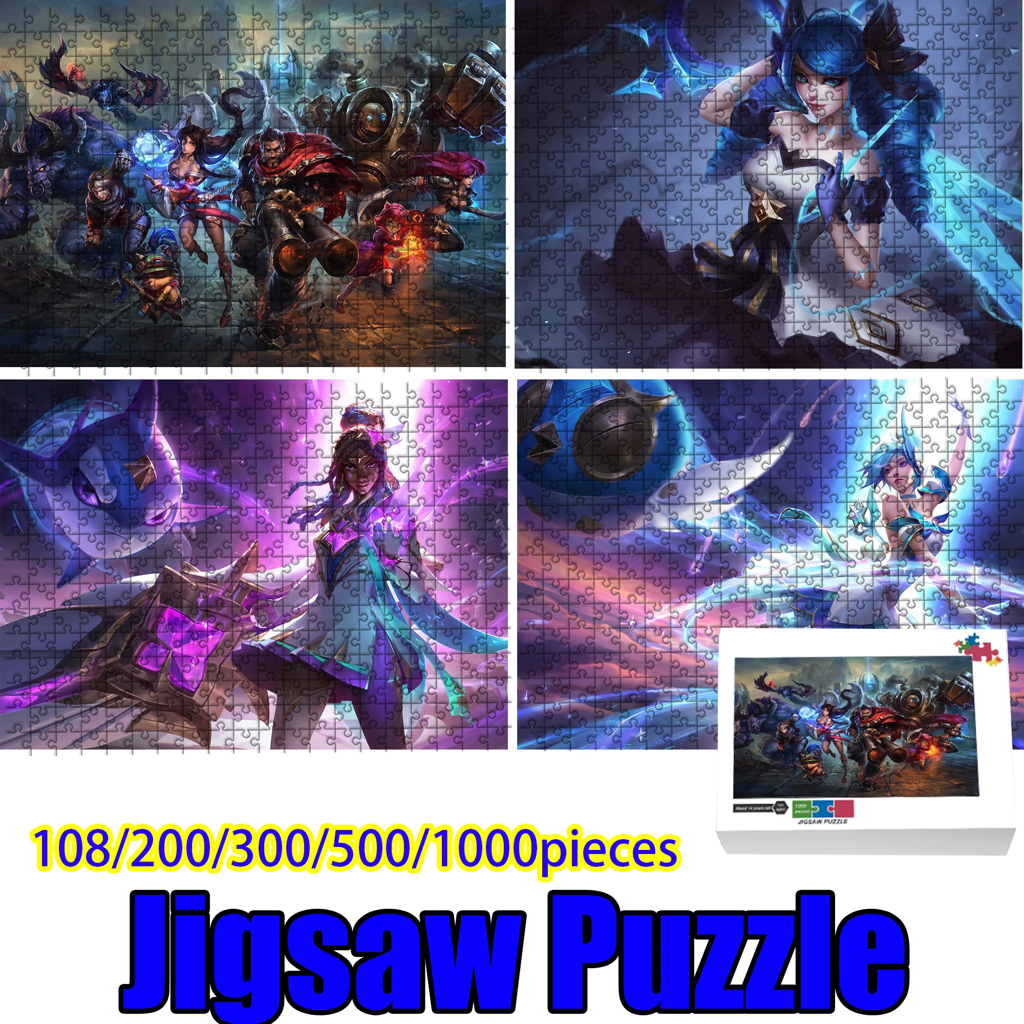 

League of Legends, Jinx, Wooden Jigsaw Puzzle 108/200/300/500/1000 Pcs, Stress Relief Gift for Adult Fans,High quality