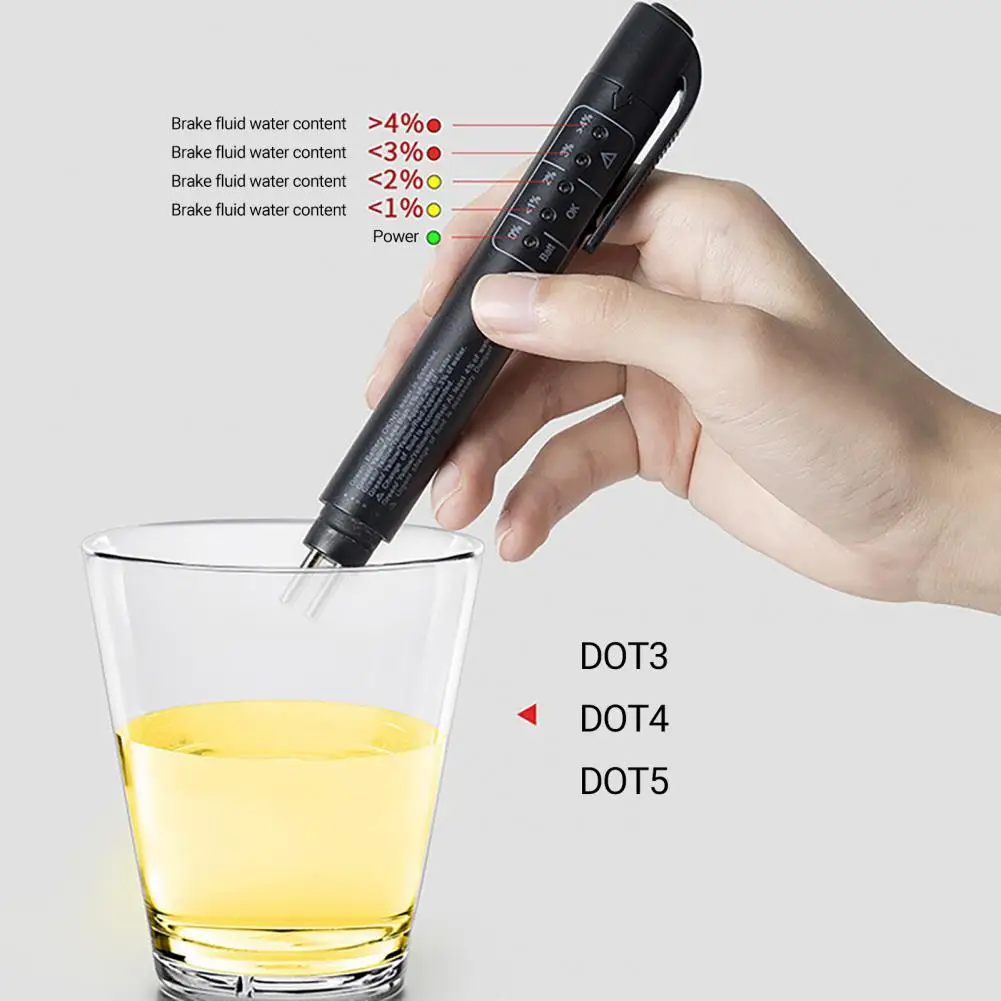 Lightweight Brake Fluid Pen  Battery Powered Low Consumption Brake Fluid Tester  Precise Measurement Brake Liquid Check Pen