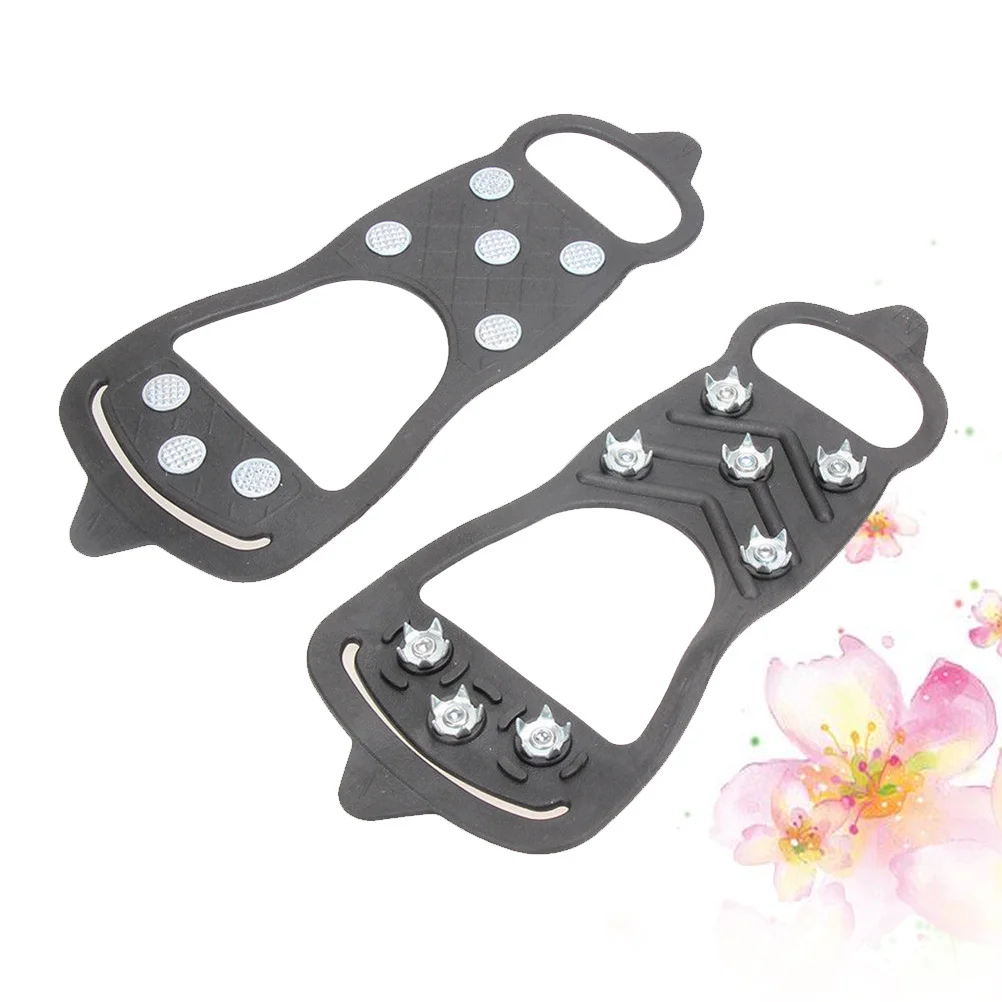 

1Pair Non-Slip Shoes Cover 8-Stud Stretchy Strap Band Fits Sneakers Boots Casual Dress Shoes Ice Climbing Crampon Cleats