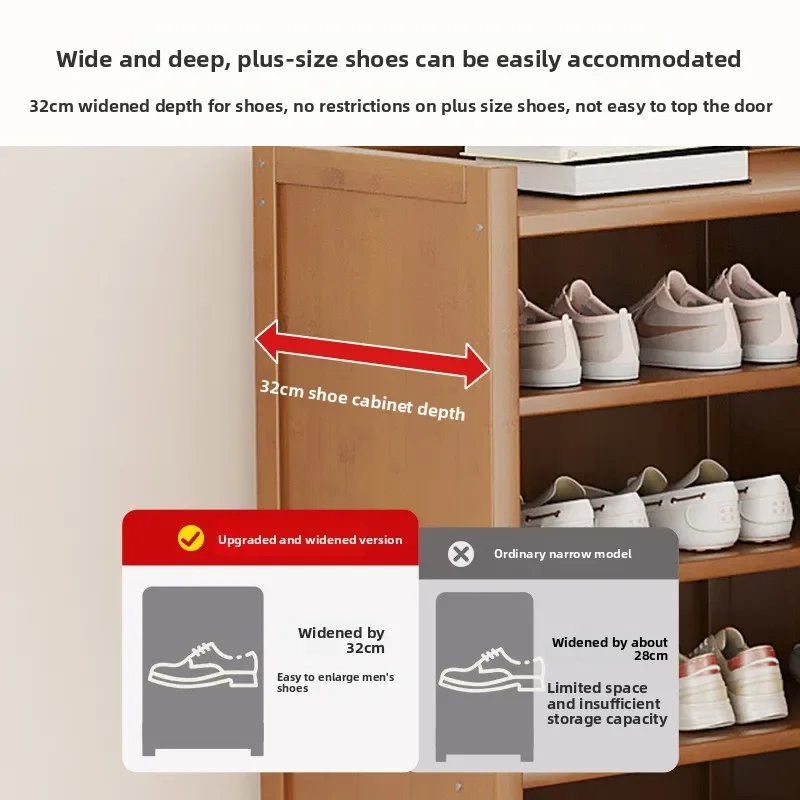 Multilevel Shoe Cabinet Entryway Storage Organizer Large Capacity Dustproof Freestanding Shoe Shelf Shoes Rack Home Furniture