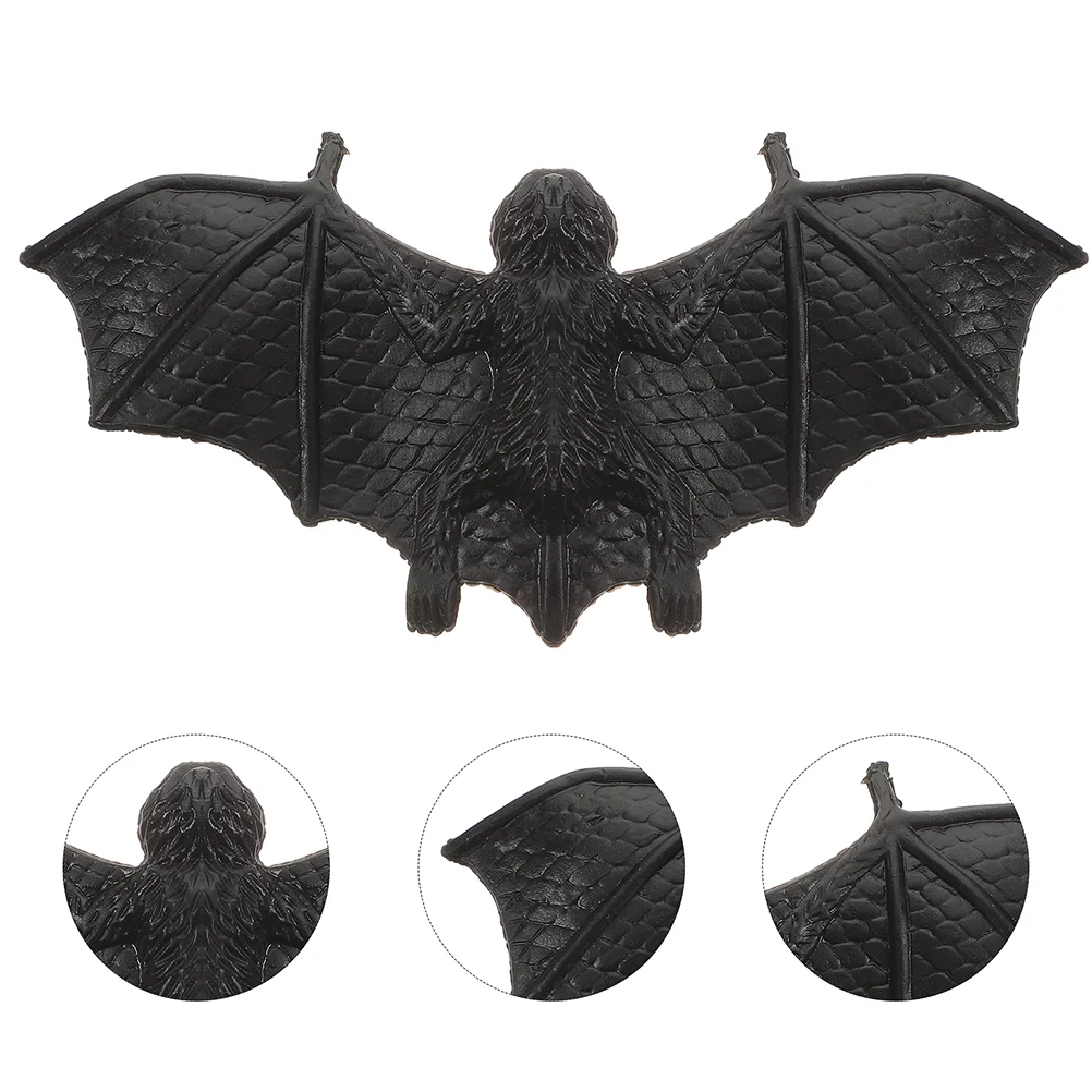 リアルなソフトラバー ハロウィン コウモリ ブラック プラスチック デコレーション 不気味な雰囲気のパーティーのいたずら小道具用 10個