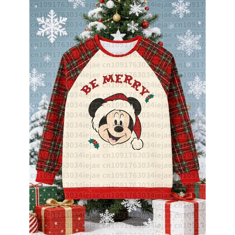 

2025-26 Рождественский венок с Микки и друзьями Диснея, одинаковая одежда с длинными рукавами для мамы и дочки «Мама и я» для детей