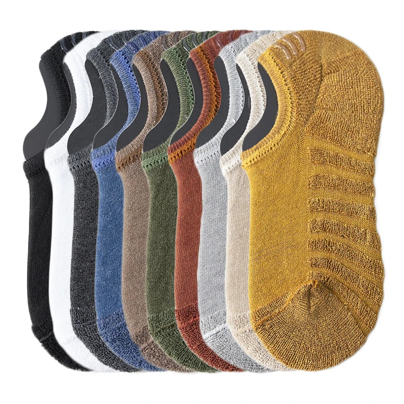 Chaussettes courtes décontractées coordonnantes pour hommes, chaussettes basses douces, chaussettes d'été respirantes, chaussettes de haute qualité pour hommes, chaussettes d'équipage en coton, 5 paires