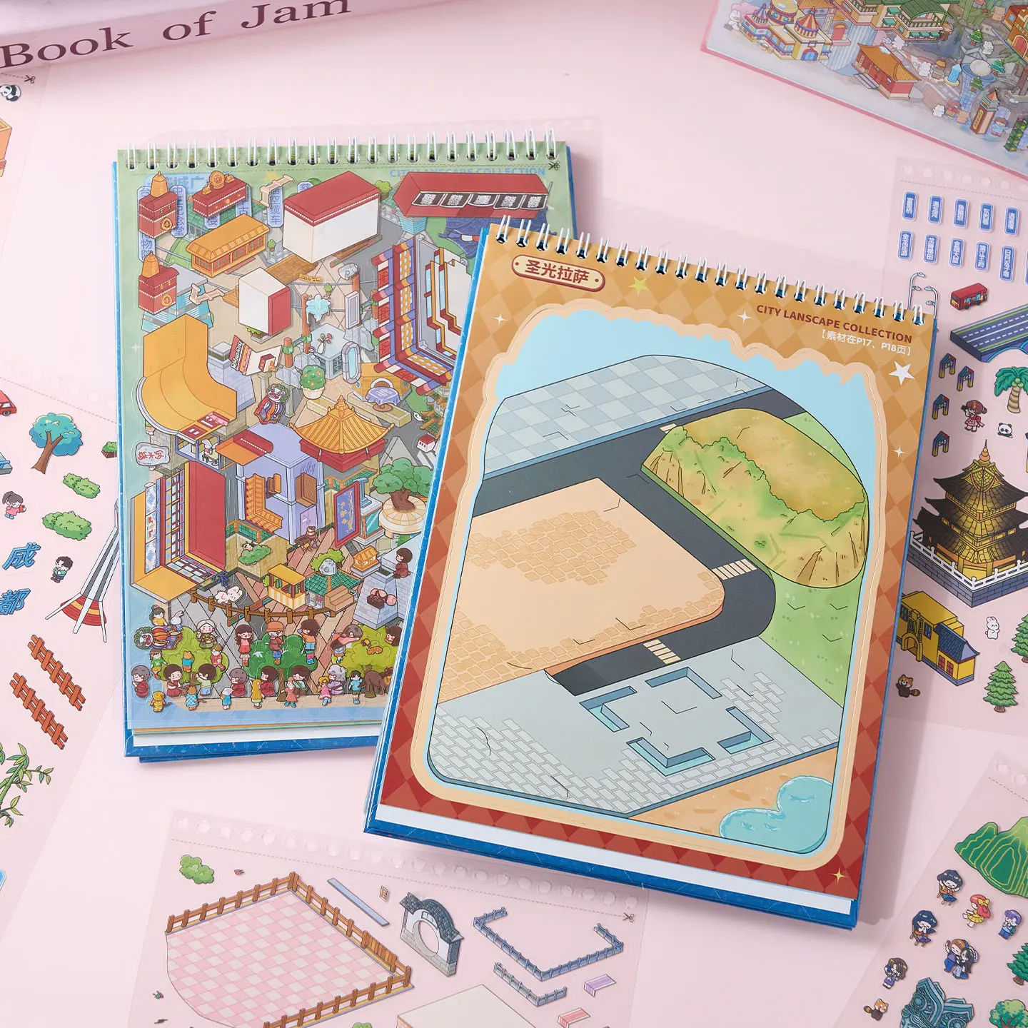 Mr.Paper 30pcs 3D City Architecture Sticker Book, Layered Building Diorama, Urban Culture Journal, Creative DIY Collage Material