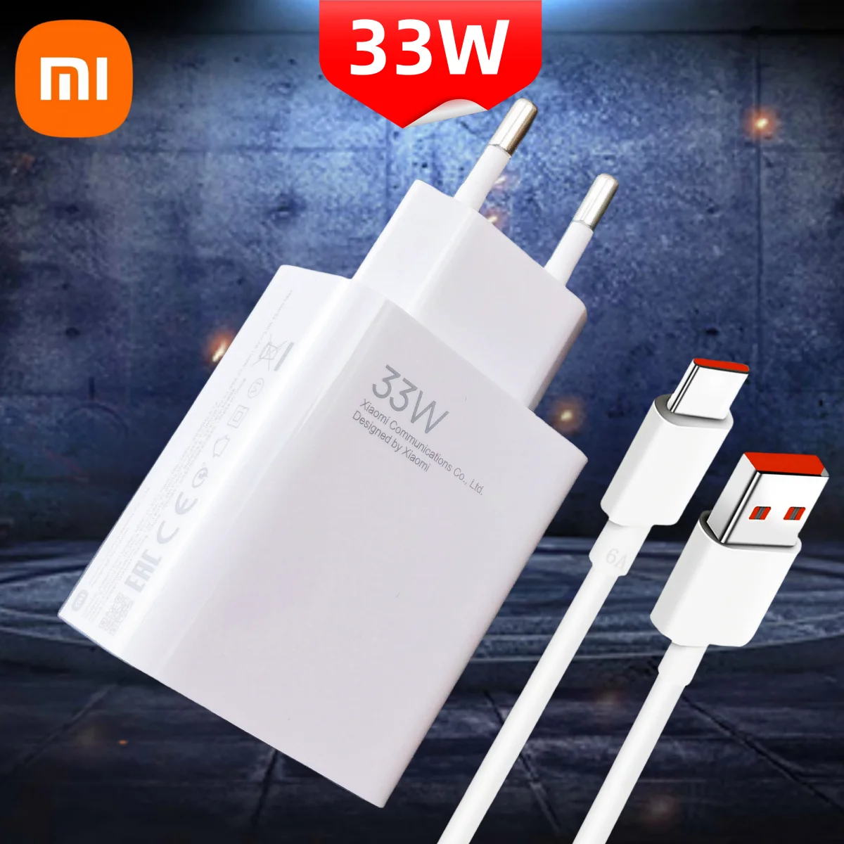 Оригинальное зарядное устройство Xiaomi 33 Вт с турбозарядкой, EU Gan адаптер питания для POCO M5S X5 X3 Redmi Note 13 12S 11 11S 10 9 Pro