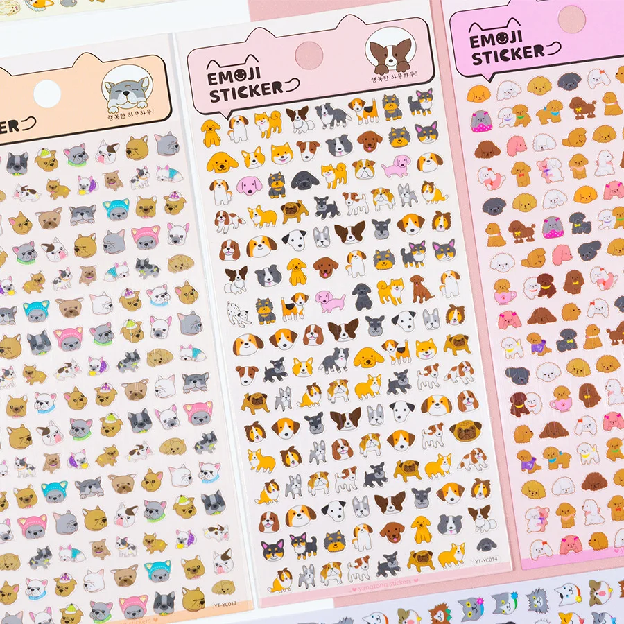 Cute Dog Cat Pattern Scrapbook Stickers Multi-purpose Daily Hand Account Ornament Reward Decorative Stickers