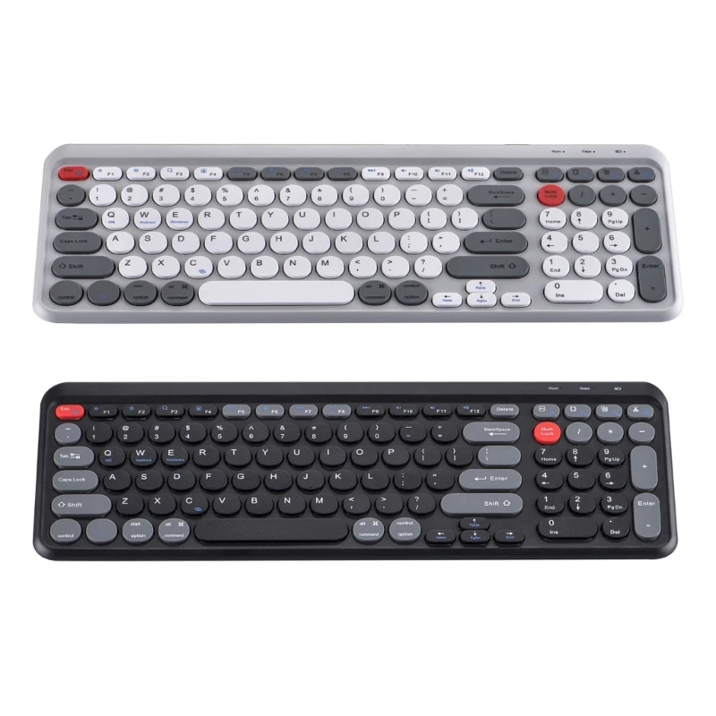 

Ergonomic Bluetooth-compatible 2.4G Keyboard Convenient for 3 Devices Keypad Connect with Built in Rechargeable Battery Dropship