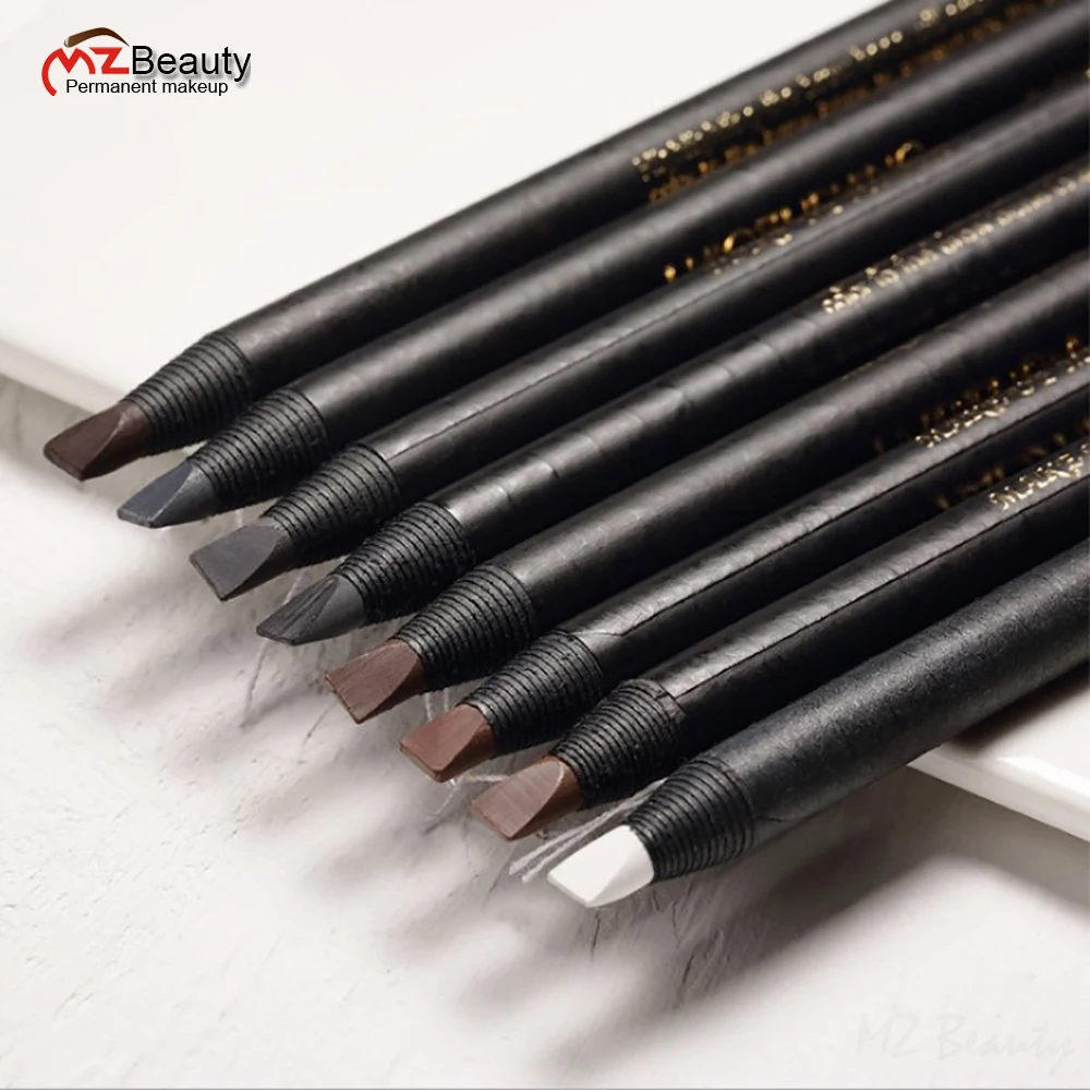 12PCS Waterproof Drawing Pencils Natural Long-Lasting Microblading Eyebrow Mapping Tools for Makeup Cosmetic Eyebrow Pencils