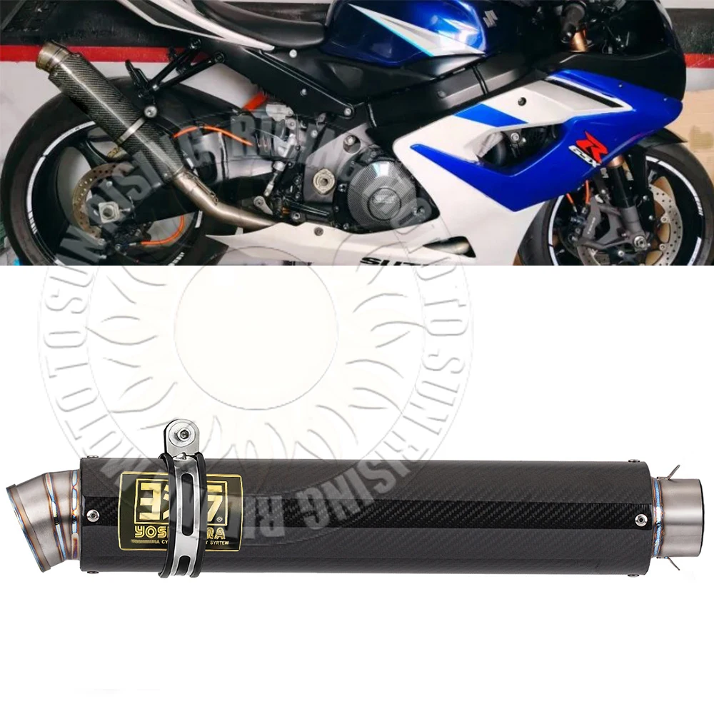 450mm 490mm 550mm yoshi Exhaust Muffler Escape for Kawasaki Yamaha Honda Suzuki Bmw ETC 51/60mm Motorcycle Exhaust Tail Pipe Mod view 5