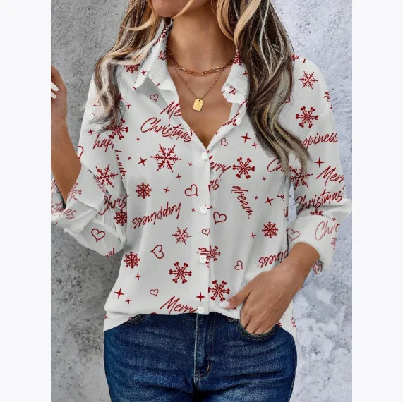 

Spring and Autumn Commuting Ladies’ Shirts with 3D Printing Design