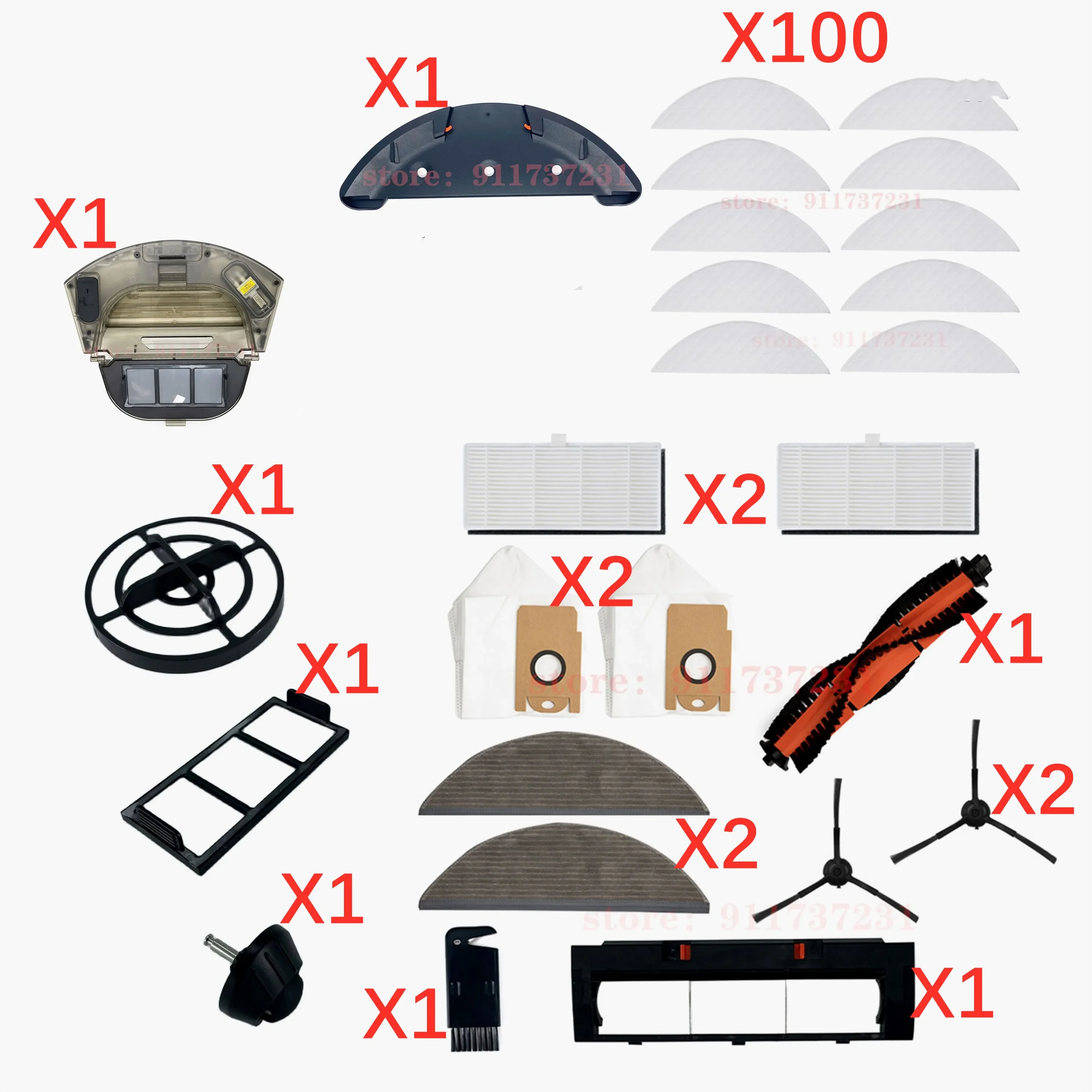 Lydsto R1 R2 S1 R3 R5 Robot Vacuum Cleaner Original Accessories Parts, Main Brush/Side Brush/Cover/Filter/Detergent/Rag