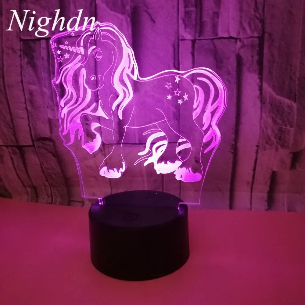 Unicorn Lights 3d Night Light 16 Colors Remote Control 3D Led USB Table Lamp Kids Bedroom Decor Birthday Gifts Nightlight Child