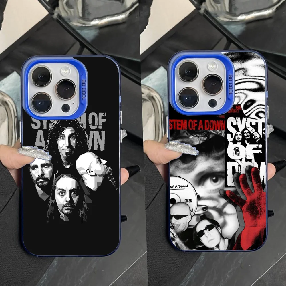 

Band S-System of a D-Down Phone Case For iPhone 16,15,14,13,12,11,Pro,Max,Plus,Mini,XS Anti Fall Blue Matte Hard Bumper